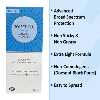 Solset-Blu Extra Light Sunscreen Gel, 100ml
