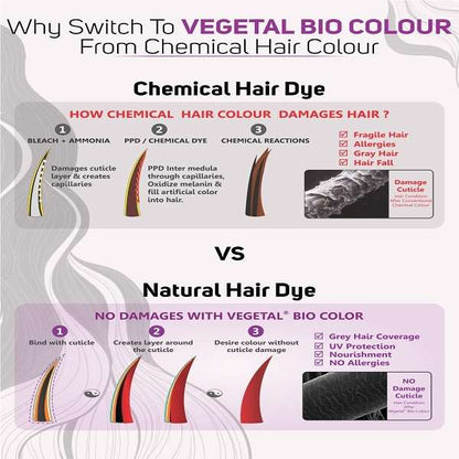 Vegetal Bio Colour Natural Hair Colour, Dark Brown, 150gm