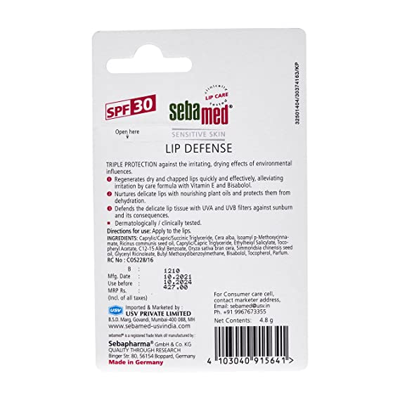 Sebamed Lip Defense 4.8 gm|For dry and chapped lips