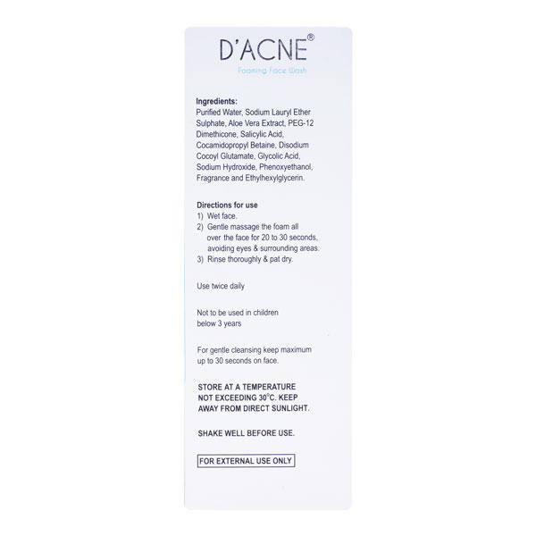 D Acne Foaming Face Wash Foam, 60ml