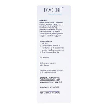 D Acne Foaming Face Wash Foam, 60ml