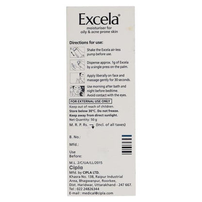 Excela Moisturiser for Oily & Acne Prone Skin Cream 50gm