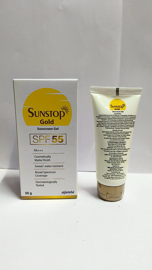 Sunstop Gold Sunscreen Gel SPF 55 PA+++, 50gm