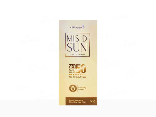 MIS D SUN SPF 50 PA+++ Tinted Sunscreen, 50gm