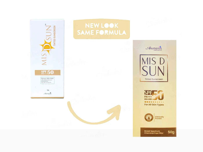 MIS D SUN SPF 50 PA+++ Tinted Sunscreen, 50gm