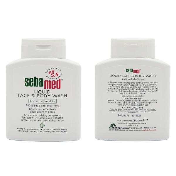 Sebamed Liquid Face & Body Wash, 200ml